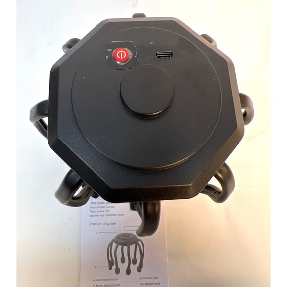 Electric Octopus-Style Head Massager With USB Rechargeable Base - Picture 4 of 4